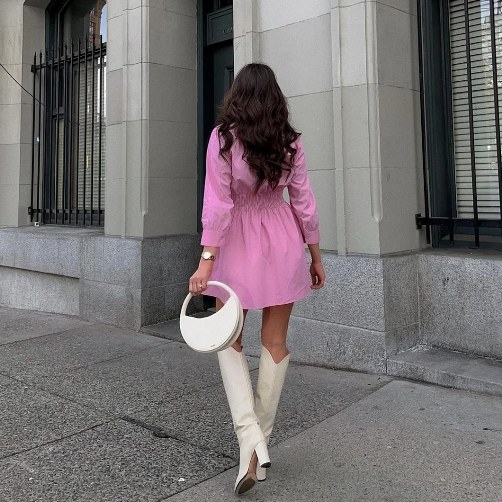 Zara * Pink Mini Poplin Dress  Size XS